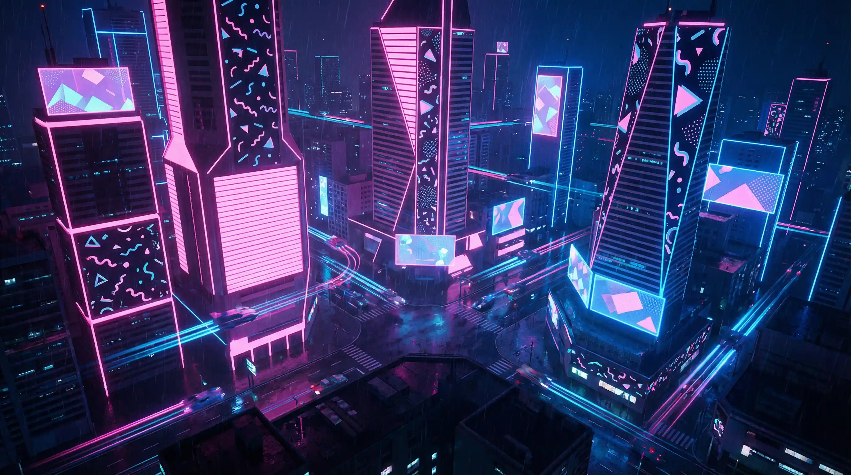 188体育 赛博不夜城全景夜景